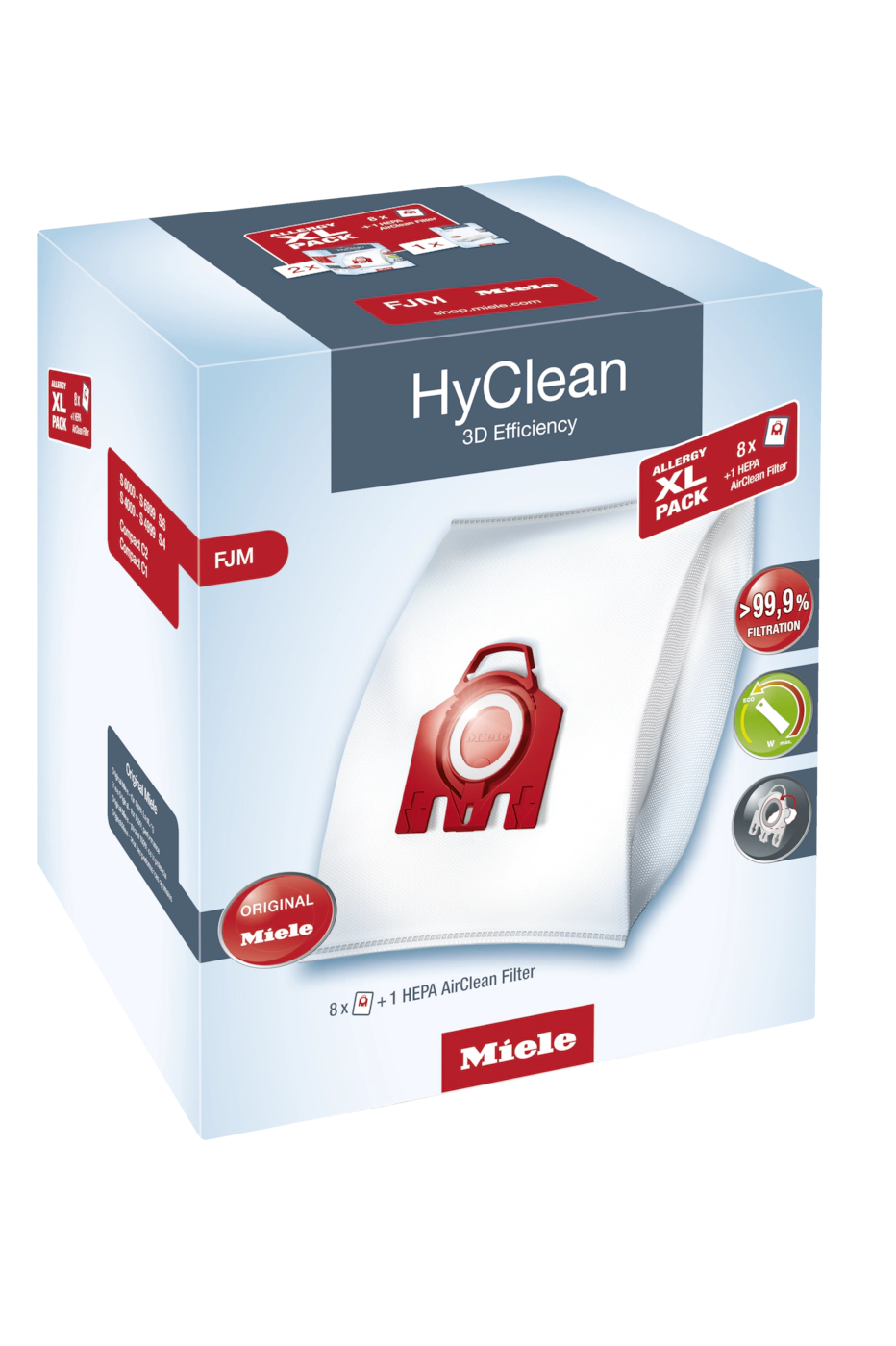 Комплект мешков пылесборников Allergy XL Pack 2 HyClean FJM + фильтр HA 50 Miele купить в #REGION_NAME_DECLINE_PP# | Всегда в наличии! | Артикул 10632910 | Официальный сайт