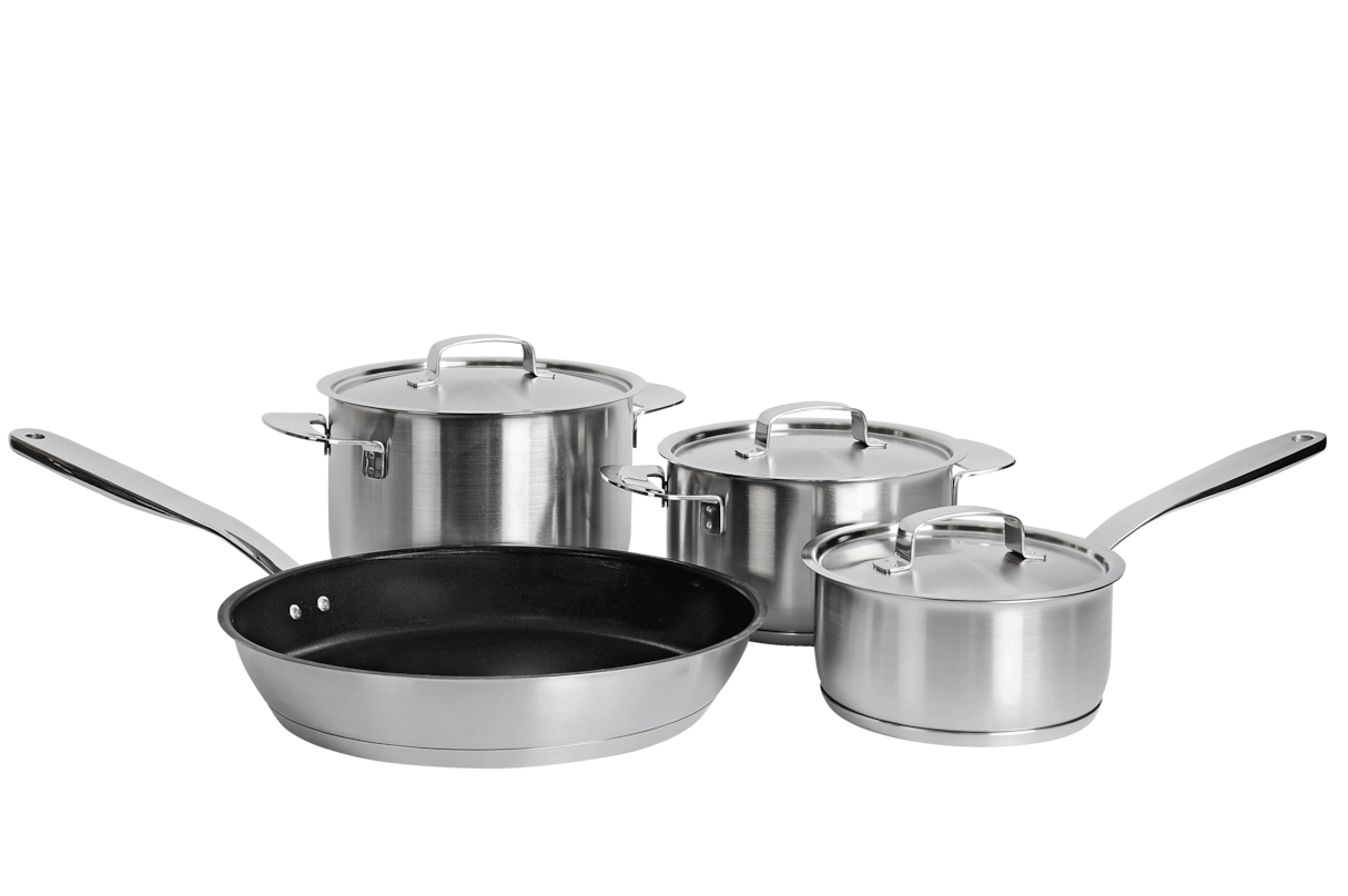 Комплект посуды All Steel с логотипом Miele 4 предмета KMTS 5704-2 Miele купить в Рязани | Всегда в наличии! | Артикул 11945190 | Официальный сайт